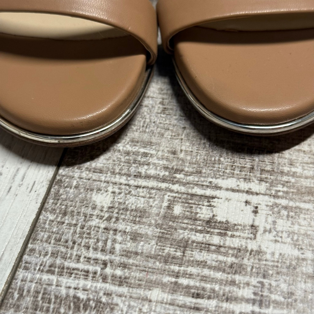 Kenneth Cole Brooke Cross High-Heel Sandals Beige Nude Size 7.5 Strappy Size 7.5 - Picture 8 of 8